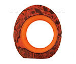 Tagua Nut Orange Open Slice (side drilled) 33-45x24-36mm