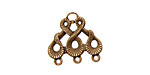 Stampt Antique Copper (plated) Scrolling 3 Ring Connector 20x19mm