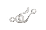 Silver (plated) Hammered Simple Hook & Eye Clasp 32x12mm