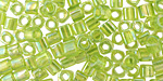 TOHO Transparent Rainbow Lime Green Cube 4mm Seed Bead