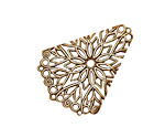 Stampt Antique Copper (plated) Floral Fan Filigree 28x36mm