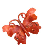 Patricia Healey Copper Dotted Butterfly Pendant 43x31mm