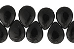 Czech Glass Jet Teardrop 12x16mm