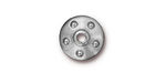 TierraCast Rhodium (plated) Large Hole Rivet Bead Cap 4x14mm