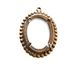 Vintaj Natural Brass Beaded Edge Setting 18x25mm