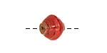 African Paper (red, w/black) Bicone 12x13mm