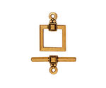 TierraCast Antique Gold (plated) Deco Square Toggle Clasp 18x12mm, 21 Bar