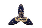 Trinket Foundry Navy & Gold (Summit) Large 3 Petal Bottle Cap Flower 30x26mm