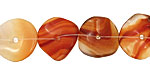 Carnelian (natural) Wavy Button 3x14-16mm