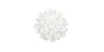 Transparent White Lucite Dahlia Flower Cabochon 16mm