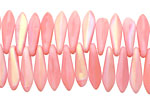 Czech Glass Shimmer Strawberries & Cream (matte) Dagger 5x15mm