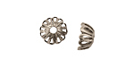 Stampt Antique Pewter (plated) Six Cutout Hearts Bead Cap 11x6mm