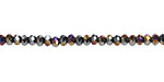 Metallic Peacock Hematite Crystal Faceted Rondelle 3mm