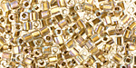TOHO Crystal (with Gold Lining) Cube 3mm Seed Bead
