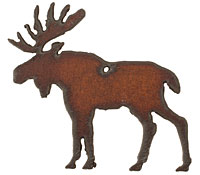 The Lipstick Ranch Rusted Iron Moose Pendant 60x55mm