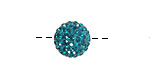 Teal Pave Round 12mm (1.5mm hole)