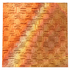 Lillypilly Flamed Thatch Embossed Patina Copper Sheet 3"x3", 36 gauge