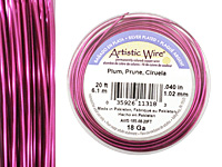 Artistic Wire Silver Plated Plum 18 gauge, 20 feet