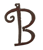The Lipstick Ranch Rusted Iron Letter B Pendant 36x50mm
