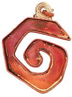 Patricia Healey Copper Spiral Bezel Pendant 50x65mm