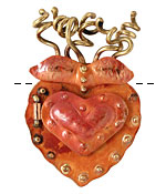 Patricia Healey Copper Spiral Heart Locket 37x56mm