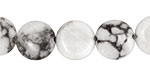 White Howlite Puff Coin 14mm