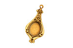 Stampt Antique Brass Floral Pendulum Oval Setting 8x10mm