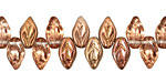 Czech Glass Autumn Shimmer Leaf Drop 5x10mm