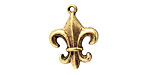 Nunn Design Antique Gold (plated) Fleur Charm 17x23mm