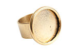 Nunn Design Antique Gold (plated) Large Circle Frame Adjustable Ring 21mm