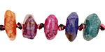Rainbow Fire Agate Tumbled Nugget (center drilled) 6-7x12-14mm