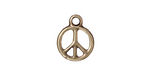 TierraCast Antique Brass (plated) Small Peace Charm 12x16mm