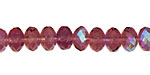 Czech Glass Amethyst AB Fire Polished Rondelle 6x9mm