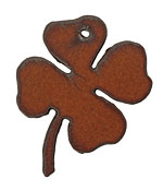 The Lipstick Ranch Rusted Iron Four Leaf Clover Pendant 39x52mm