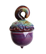 Grace Lampwork Gala Grape Acorn Pendant 27-28x31-32mm