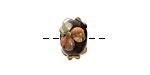 Grace Lampwork Floral Whisper Rondelle 9x14mm