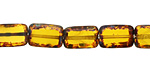 Czech Glass Fire Opal Picasso Rectangle 12x8mm