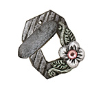 Poison Tree Polymer Clay Grey Flower Toggle Clasp 24x20mm, 21mm bar