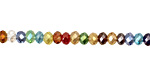 Multi Crystal Faceted Rondelle 4mm