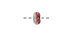 Silver (plated) Rose Rhinestone Rondelle 8mm