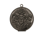 Gunmetal Round Maiden Heirloom Locket 30x35mm