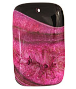 Black & Ruby Agate Rectangle Pendant 35x55mm