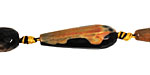 Orange & Black Agate Faceted Teardrop 28-30x10mm