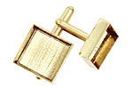 Brass Square Bezel Cuff Link 17mm