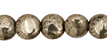 Golden Pyrite (silver tone) Irregular Puff Coin 12mm