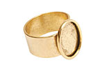 Nunn Design Antique Gold (plated) Small Oval Frame Adjustable Ring 12x16mm