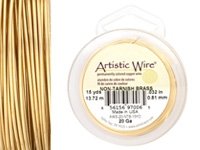 Artistic Wire Non-Tarnish Brass 20 gauge, 15 yards