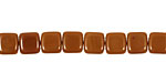 Czech Glass Umber 2-Hole Tile 6mm