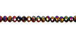 Metallic Peacock Crystal Faceted Rondelle 4mm
