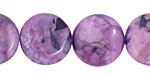 Purple Wave Agate Puff Coin 18mm